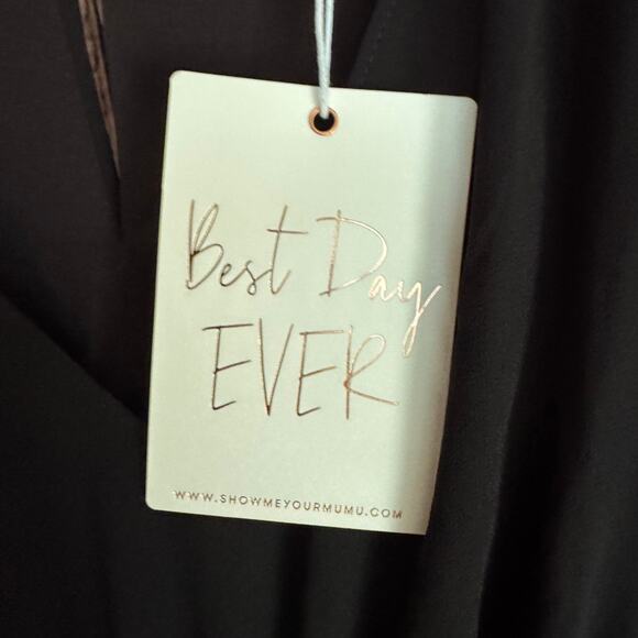 Show Me Your Mumu Black Maxi Dress 1X Formal Cocktail Bridesmaid Wedding NWT - Picture 9 of 10